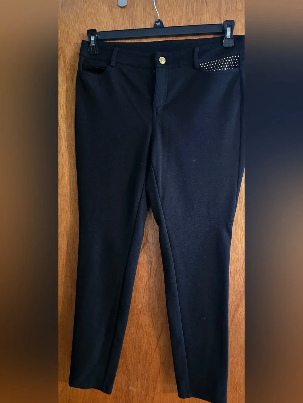 Michael Kors Black Jean Leggings with Studded Pocket Detail